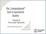 The “Computational Turn” in Journalism Studies: A Review of "Text as Data" Approaches